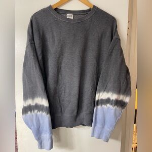 PINK Victoria's Secret Charcoal and Sky Blue Crewneck Sweater